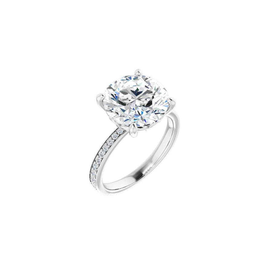 Natural Diamond Semi-Set 1/3 CTW Round Engagement Ring (11 Mm) - 14K Gold - Series 124170
