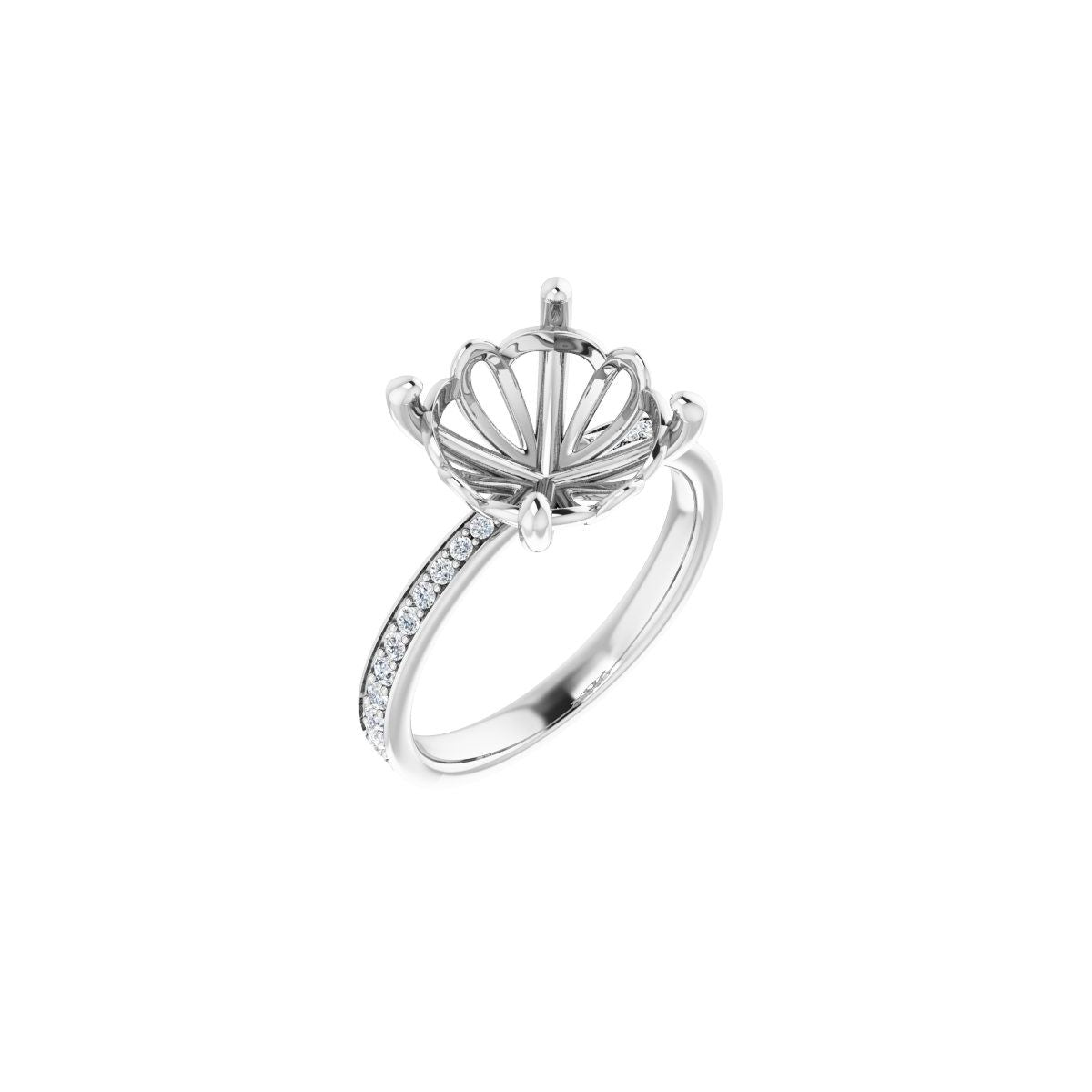 Semi-Set 1/3 CTW Round Engagement Ring (11 Mm) - gallery - Series 124170