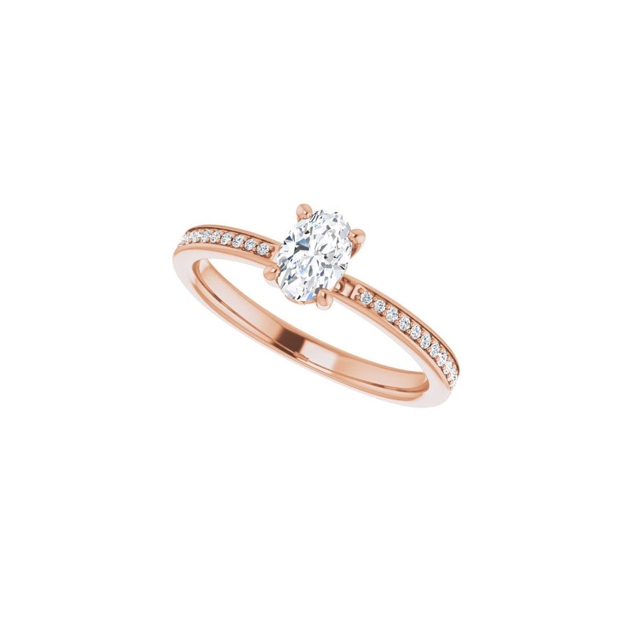 Semi-Set 1/6 CTW Oval Engagement Ring (6 X 4 Mm) - gallery - Series 124170