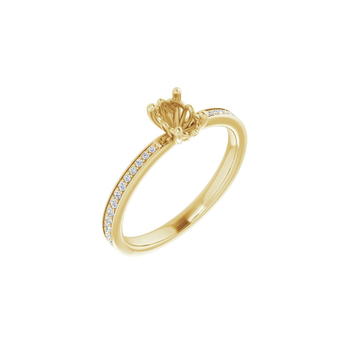Semi-Set 1/6 CTW Oval Engagement Ring (6 X 4 Mm) - gallery - Series 124170