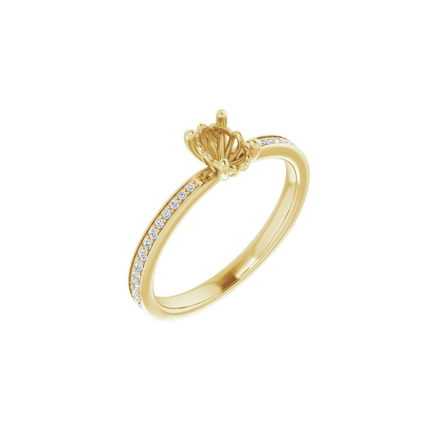 Semi-Set 1/6 CTW Oval Engagement Ring (6 X 4 Mm) - gallery - Series 124170