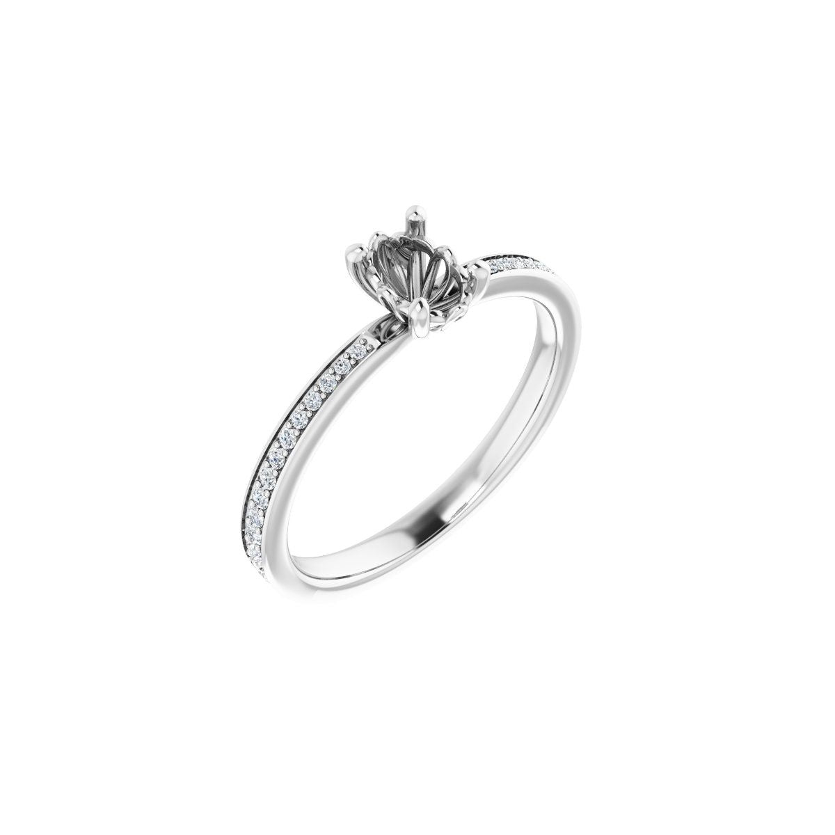 Semi-Set 1/6 CTW Oval Engagement Ring (6 X 4 Mm) - gallery - Series 124170