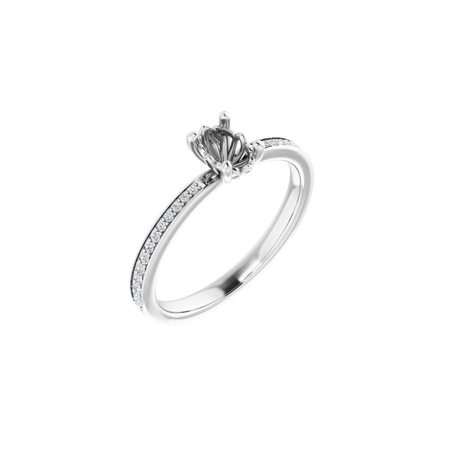 Semi-Set 1/6 CTW Oval Engagement Ring (6 X 4 Mm) - gallery - Series 124170