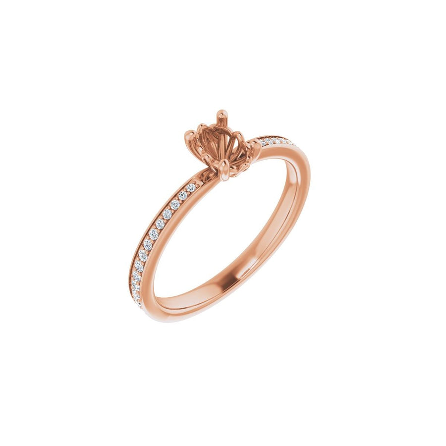 Semi-Set 1/6 CTW Oval Engagement Ring (6 X 4 Mm) - gallery - Series 124170