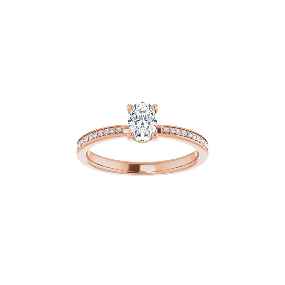 Semi-Set 1/6 CTW Oval Engagement Ring (6 X 4 Mm) - gallery - Series 124170
