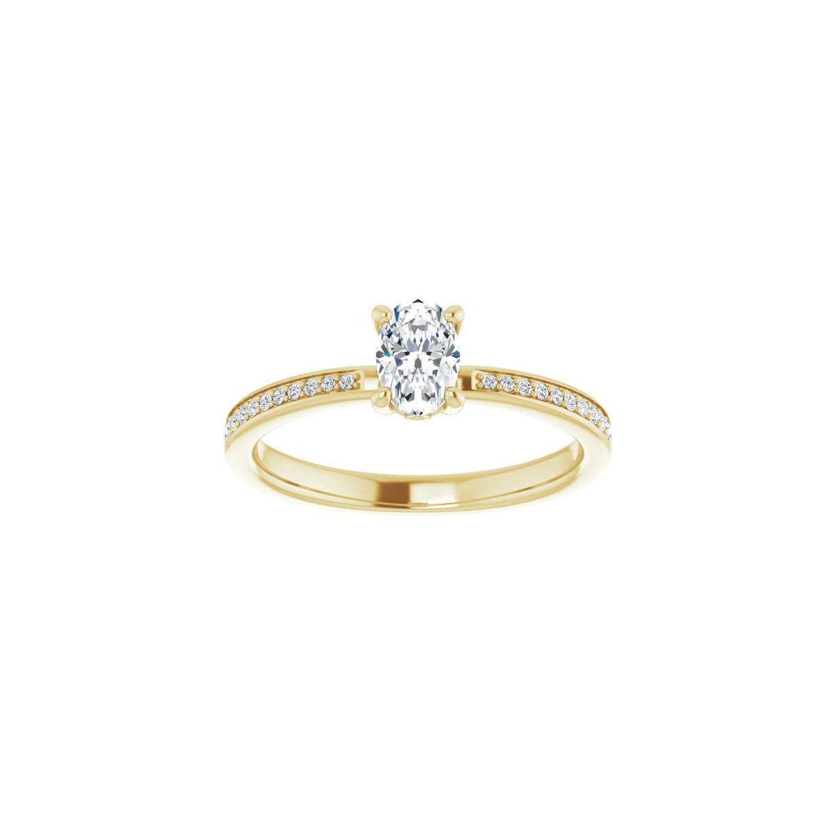 Semi-Set 1/6 CTW Oval Engagement Ring (6 X 4 Mm) - gallery - Series 124170