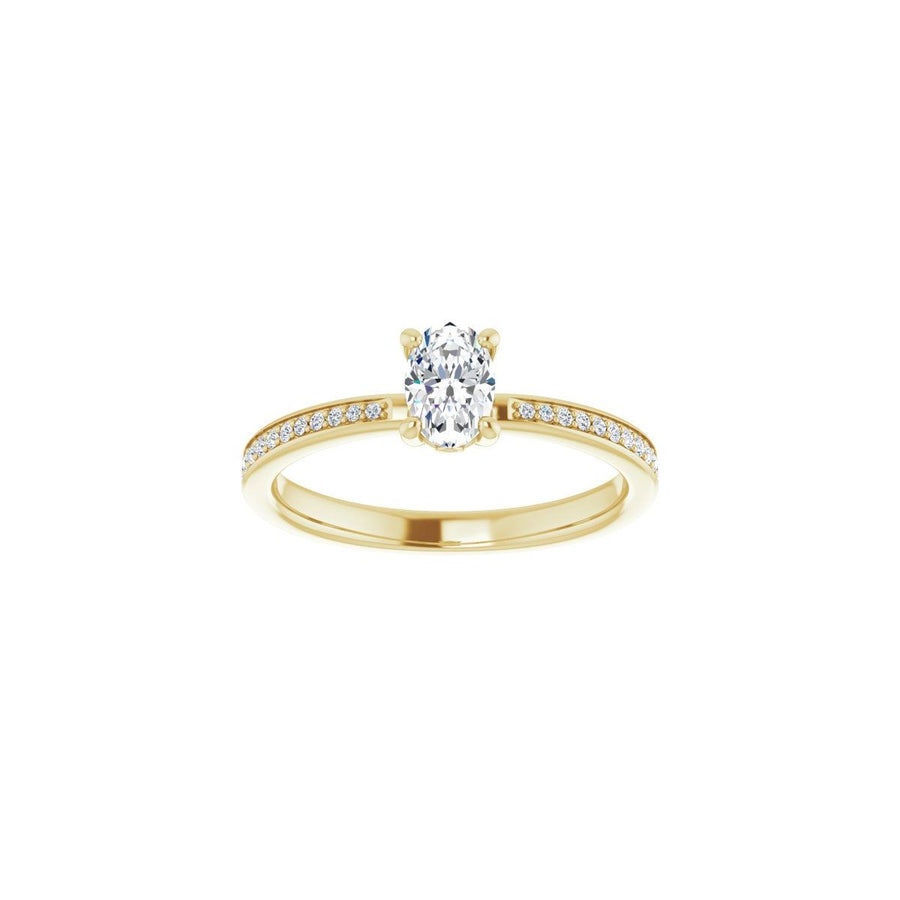 Semi-Set 1/6 CTW Oval Engagement Ring (6 X 4 Mm) - gallery - Series 124170