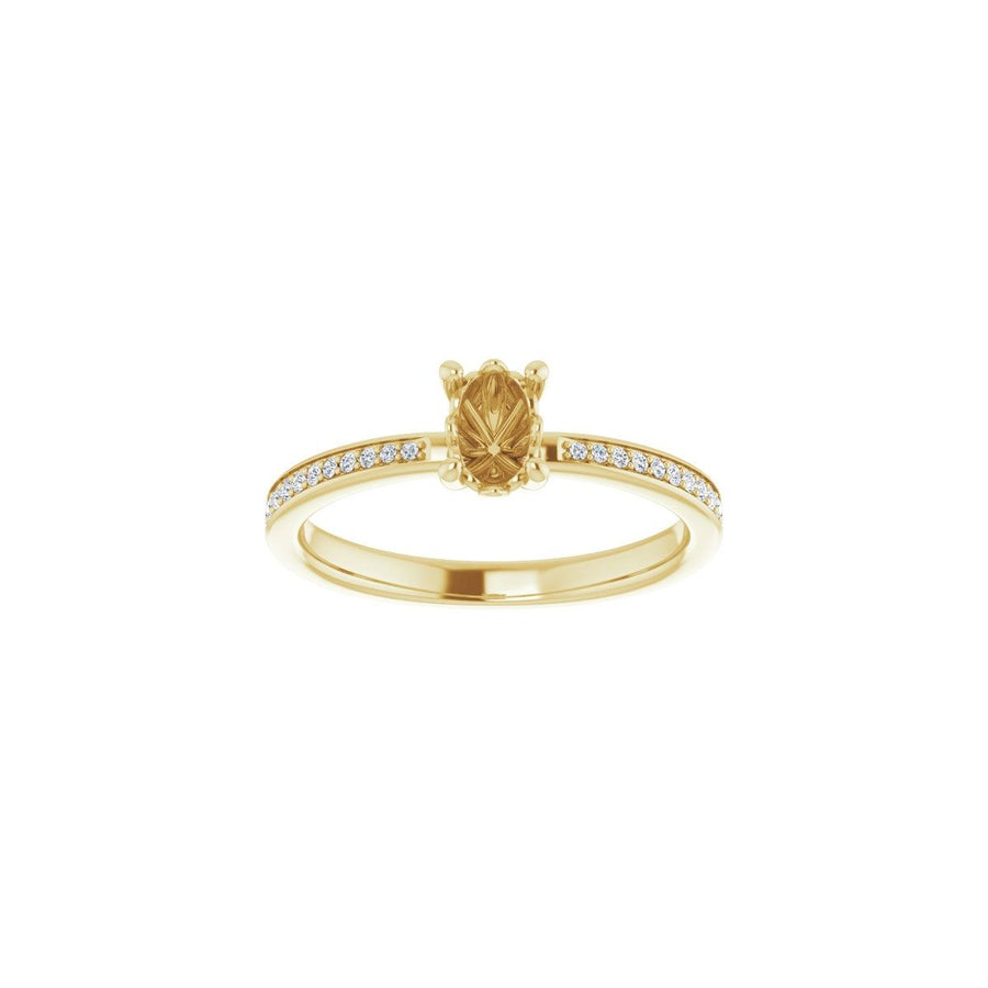 Semi-Set 1/6 CTW Oval Engagement Ring (6 X 4 Mm) - gallery - Series 124170