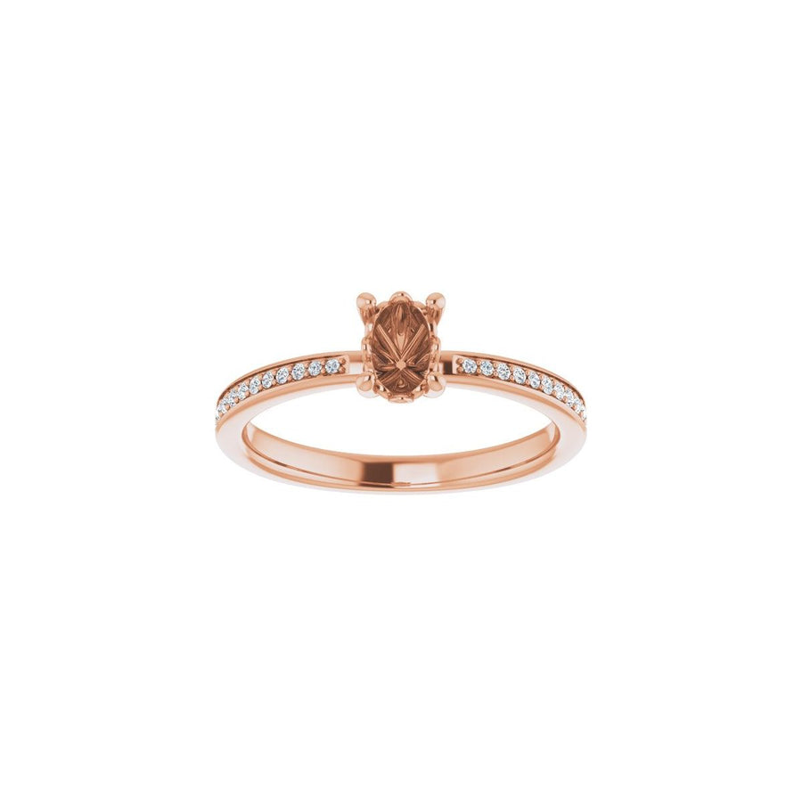 Semi-Set 1/6 CTW Oval Engagement Ring (6 X 4 Mm) - gallery - Series 124170