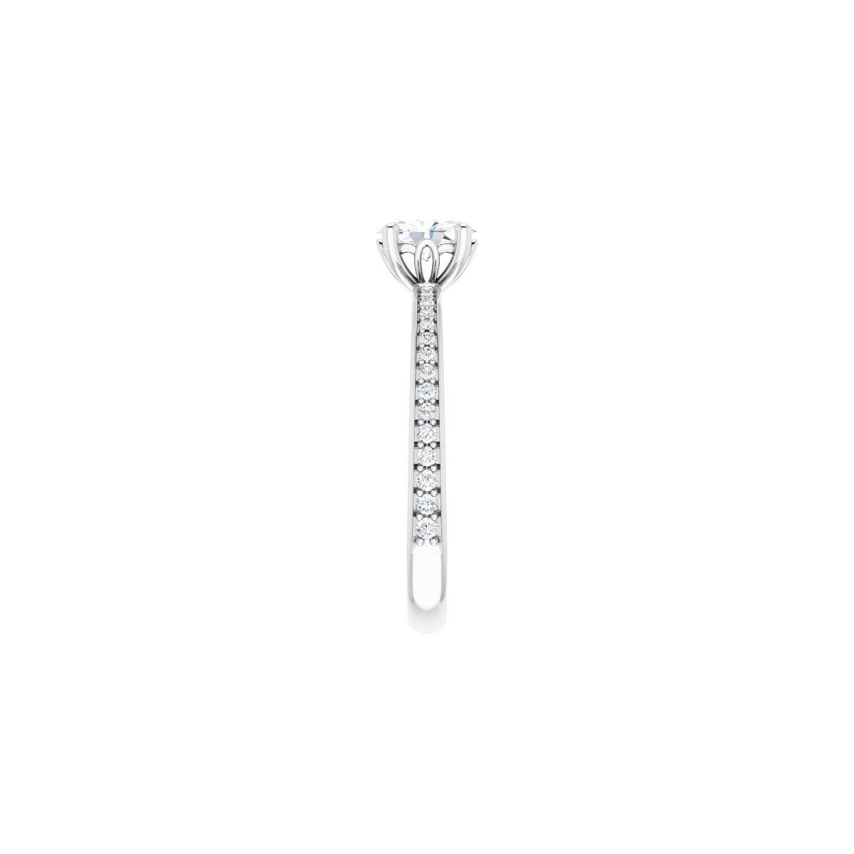 Semi-Set 1/6 CTW Oval Engagement Ring (6 X 4 Mm) - gallery - Series 124170
