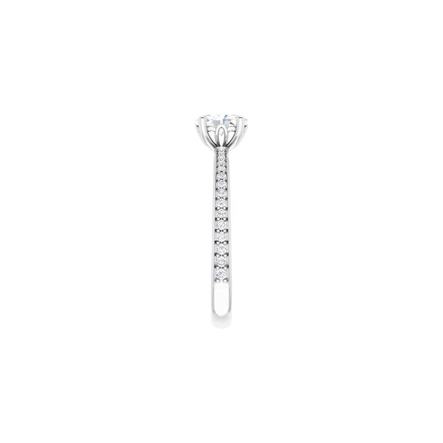 Semi-Set 1/6 CTW Oval Engagement Ring (6 X 4 Mm) - gallery - Series 124170