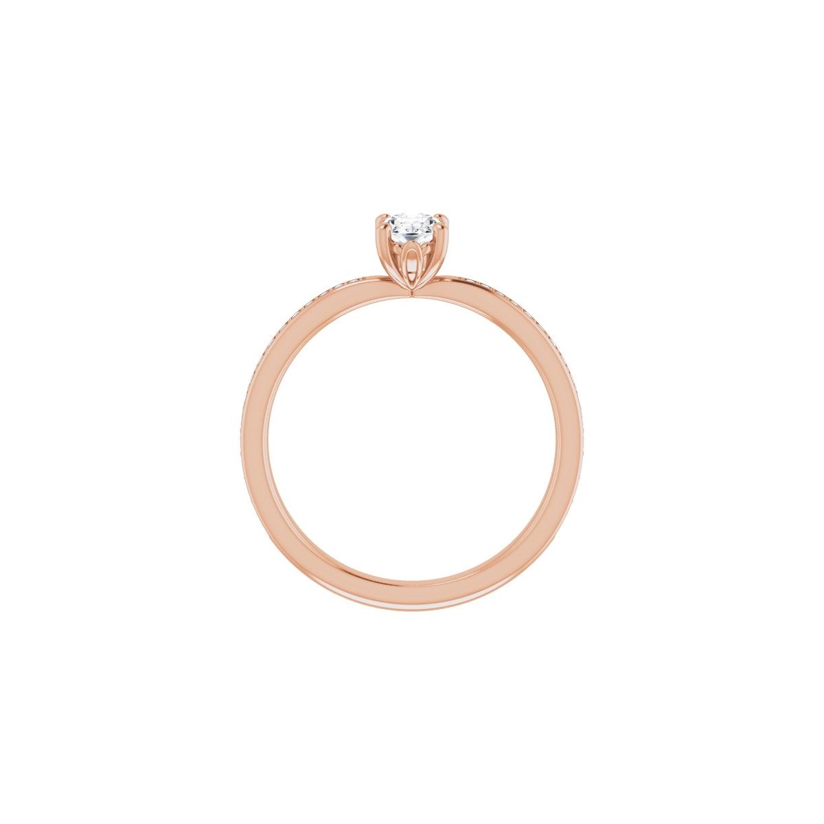 Semi-Set 1/6 CTW Oval Engagement Ring (6 X 4 Mm) - gallery - Series 124170