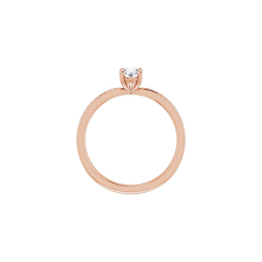 Semi-Set 1/6 CTW Oval Engagement Ring (6 X 4 Mm) - gallery - Series 124170