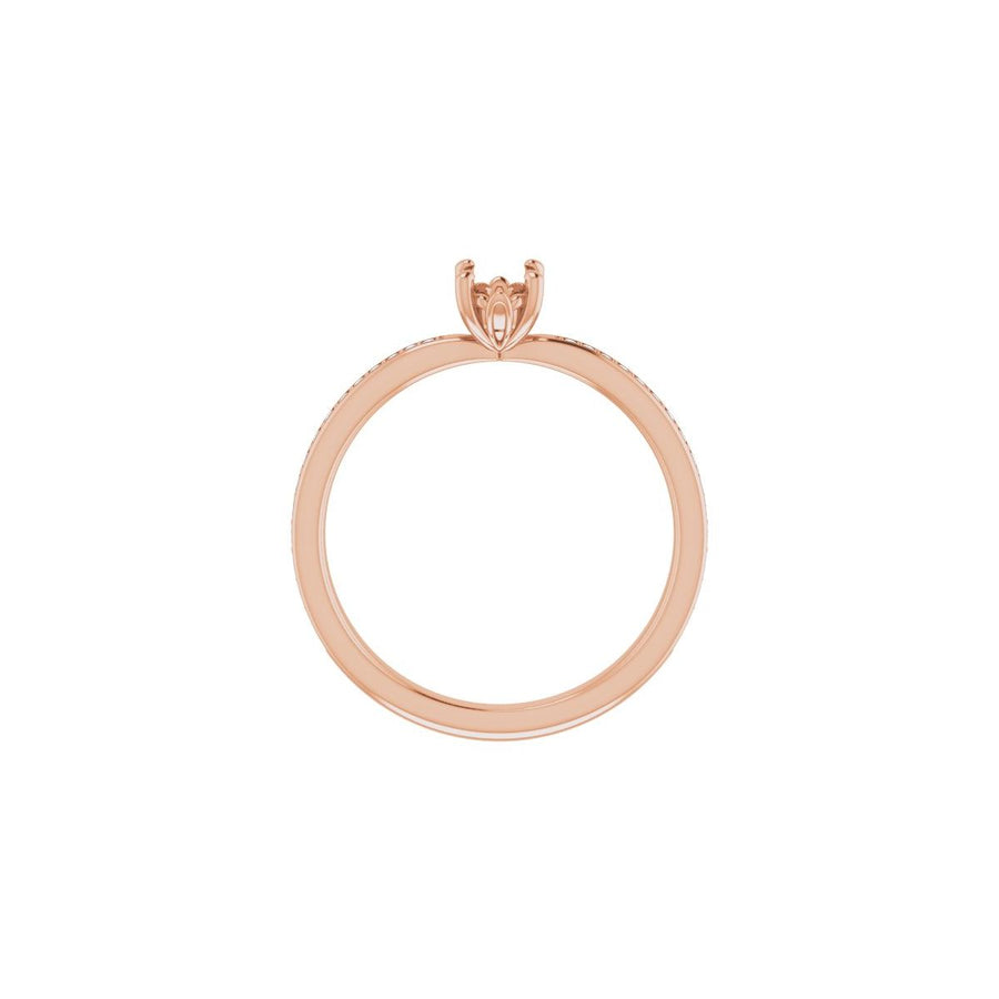 Semi-Set 1/6 CTW Oval Engagement Ring (6 X 4 Mm) - gallery - Series 124170