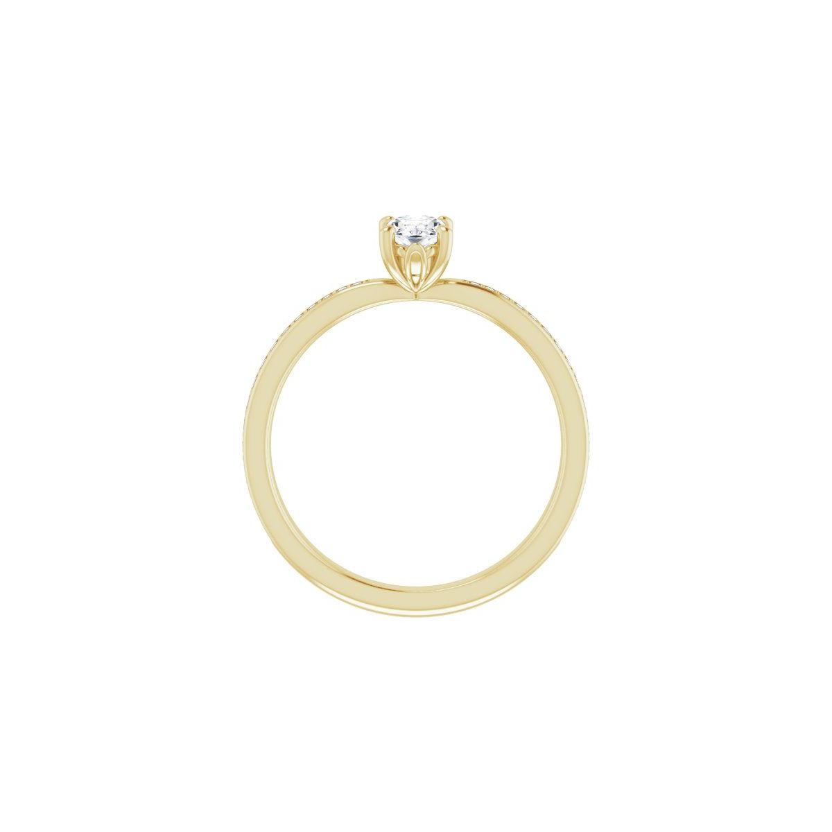 Semi-Set 1/6 CTW Oval Engagement Ring (6 X 4 Mm) - gallery - Series 124170