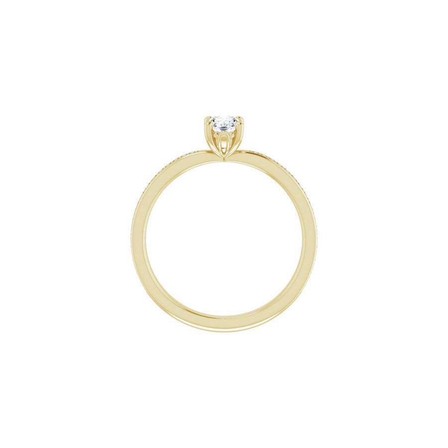 Semi-Set 1/6 CTW Oval Engagement Ring (6 X 4 Mm) - gallery - Series 124170