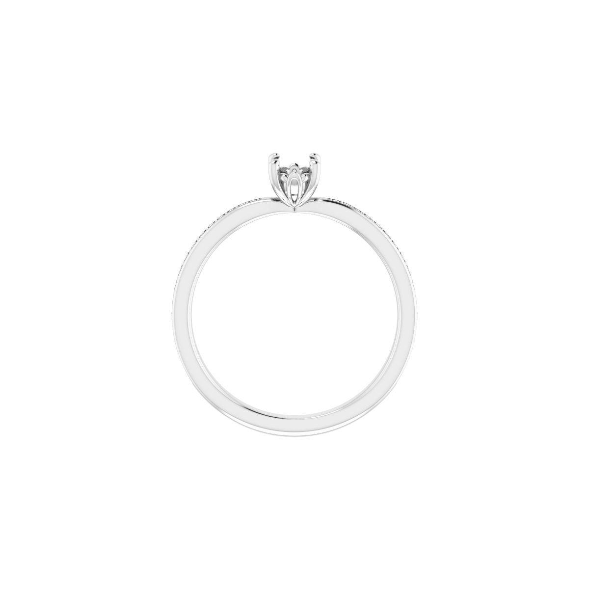 Semi-Set 1/6 CTW Oval Engagement Ring (6 X 4 Mm) - gallery - Series 124170