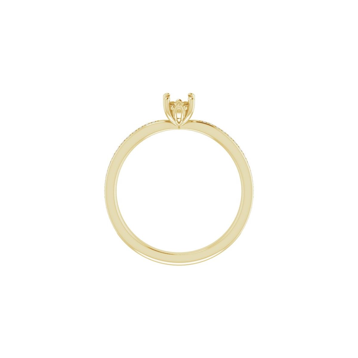Semi-Set 1/6 CTW Oval Engagement Ring (6 X 4 Mm) - gallery - Series 124170
