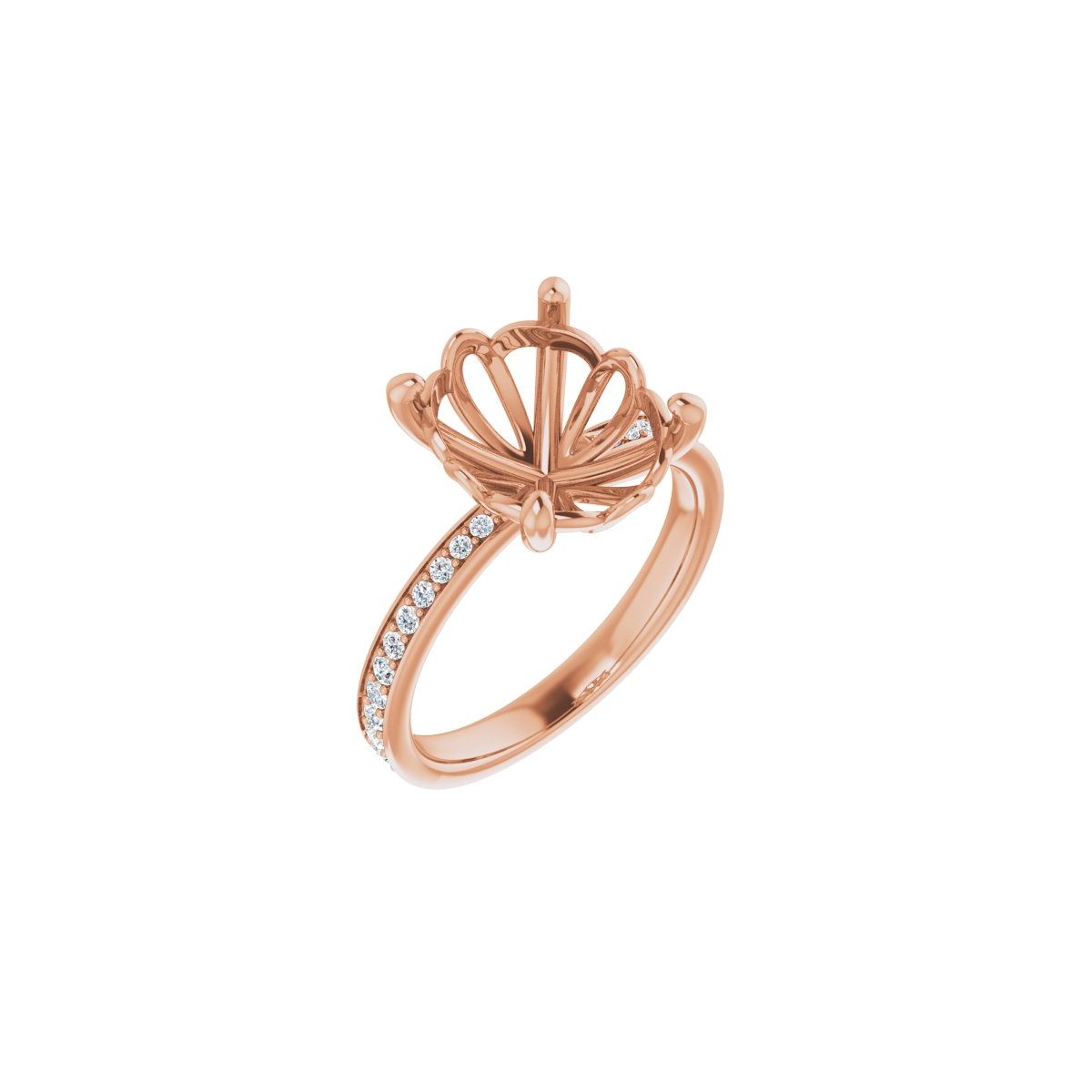 Semi-Set 1/3 CTW Oval Engagement Ring (12 X 10 Mm) - gallery - Series 124170