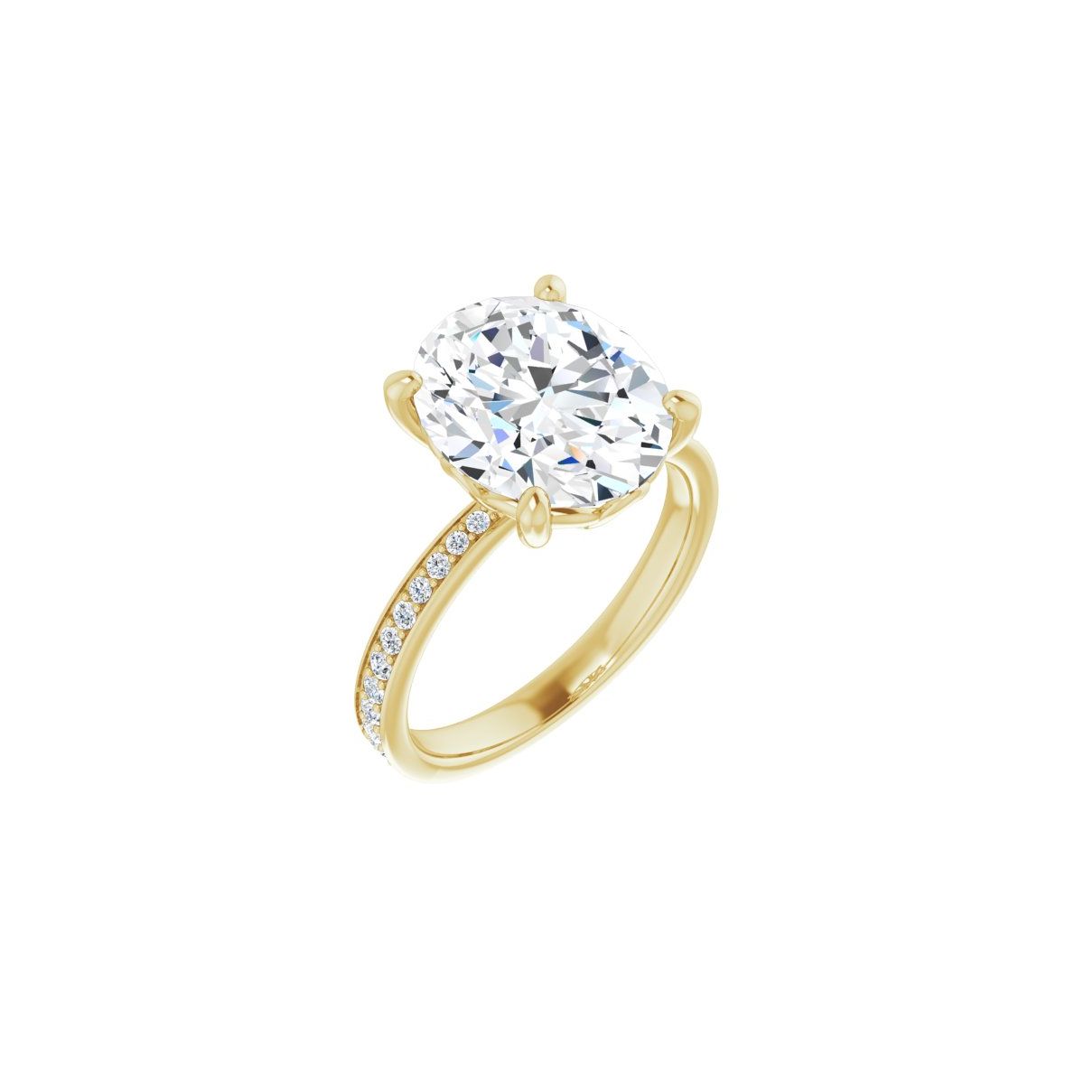 Natural Diamond Semi-Set 1/3 CTW Oval Engagement Ring (12 X 10 Mm) - 14K Gold - Series 124170