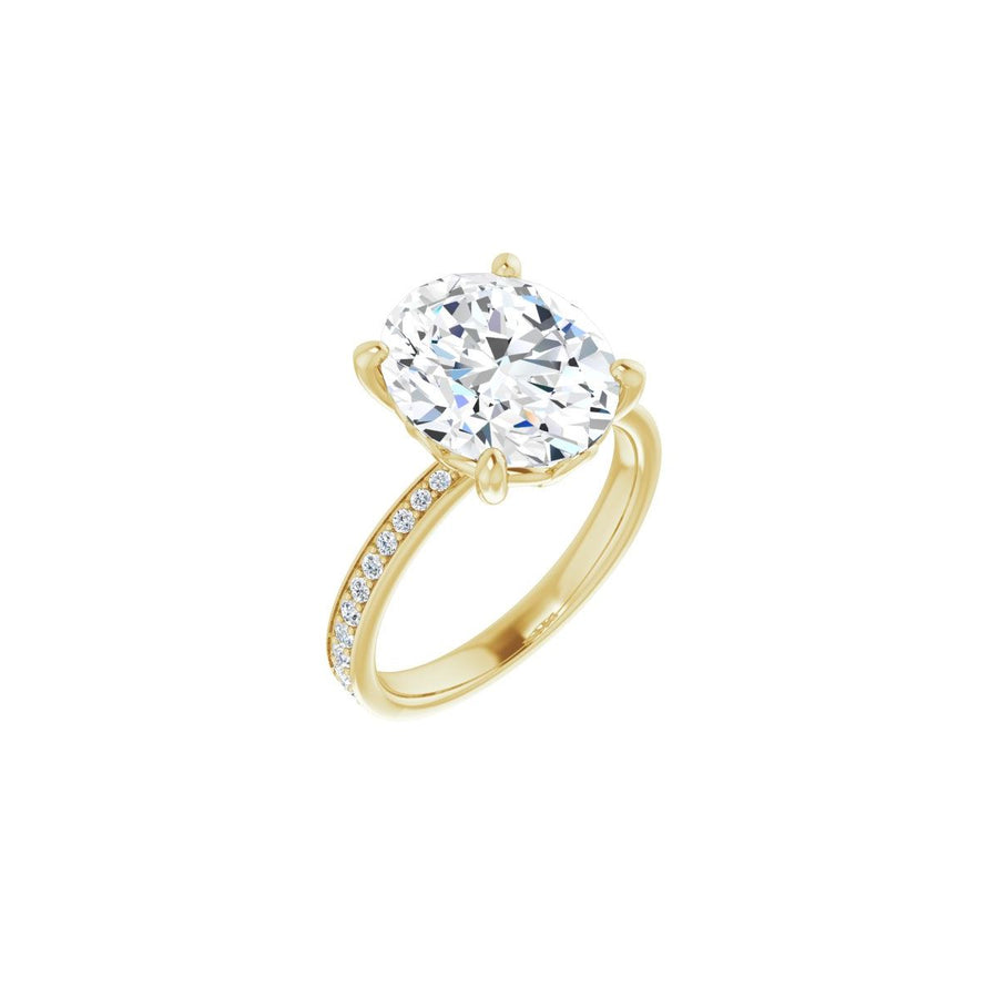 Natural Diamond Semi-Set 1/3 CTW Oval Engagement Ring (12 X 10 Mm) - 14K Gold - Series 124170