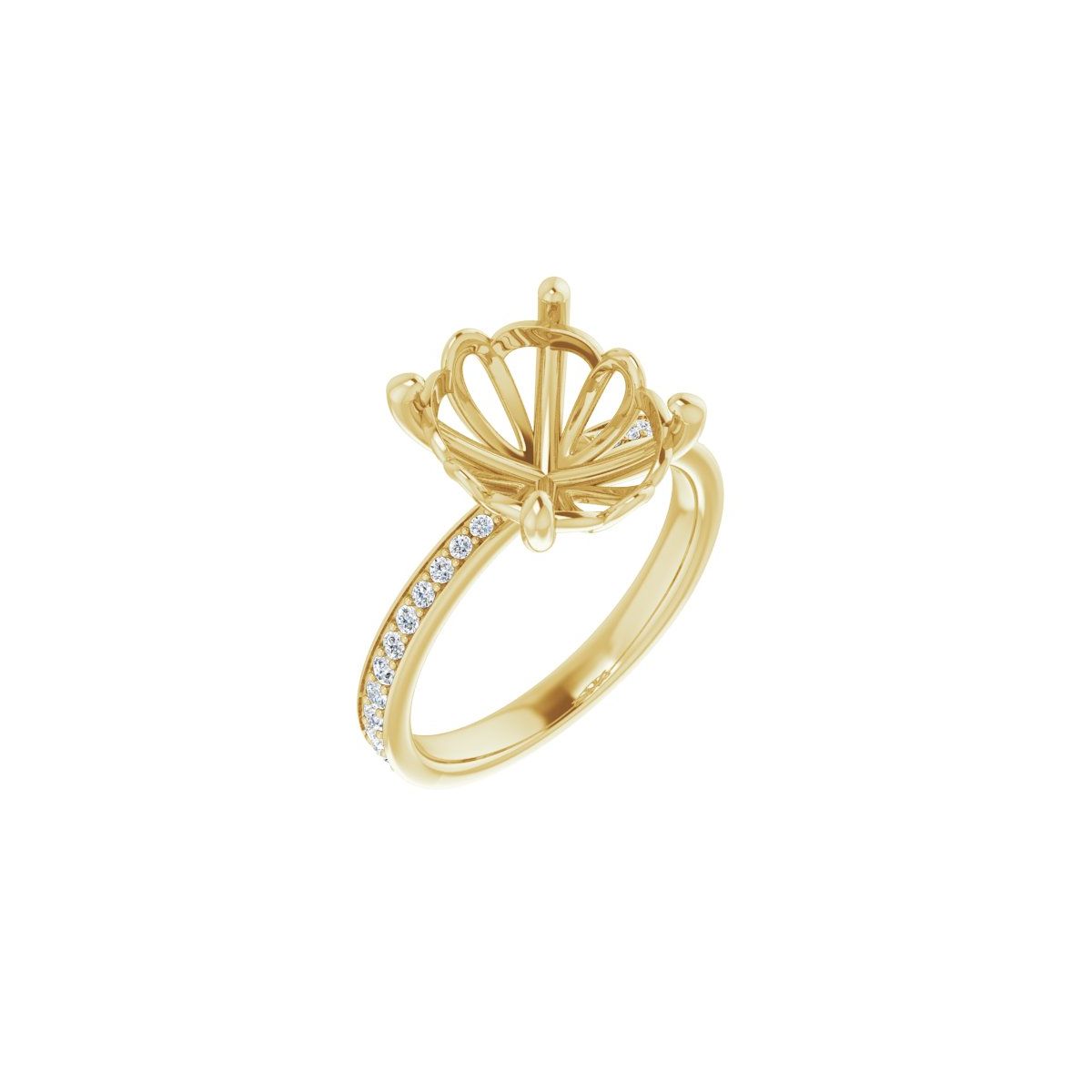 Semi-Set 1/3 CTW Oval Engagement Ring (12 X 10 Mm) - gallery - Series 124170