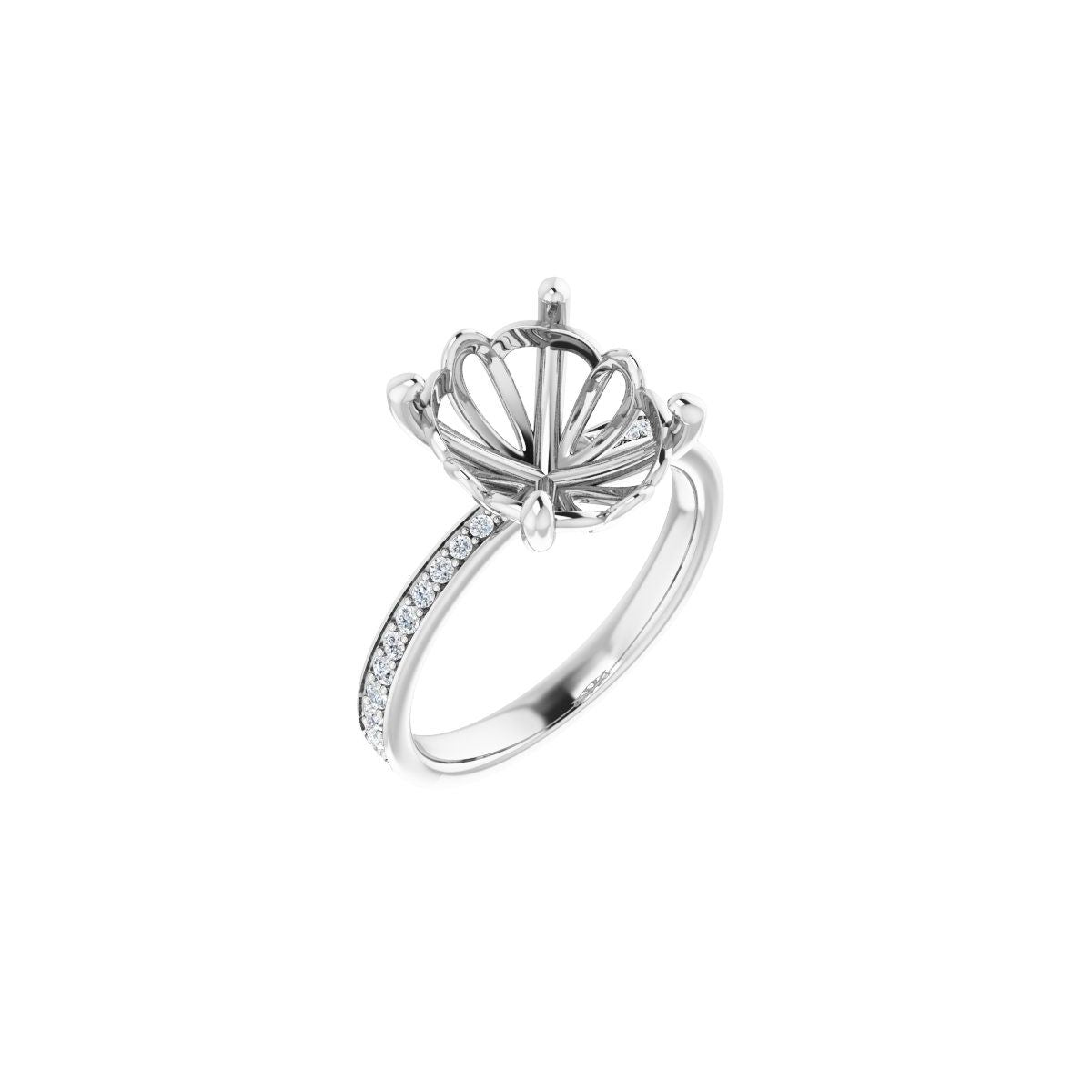 Semi-Set 1/3 CTW Oval Engagement Ring (12 X 10 Mm) - gallery - Series 124170