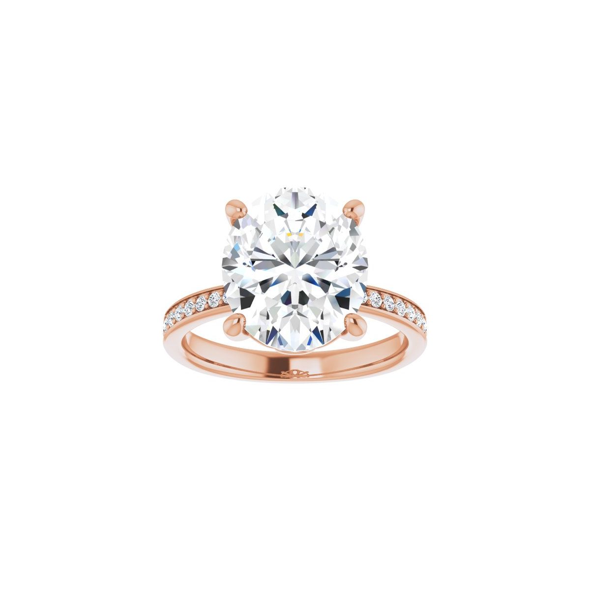 Semi-Set 1/3 CTW Oval Engagement Ring (12 X 10 Mm) - gallery - Series 124170