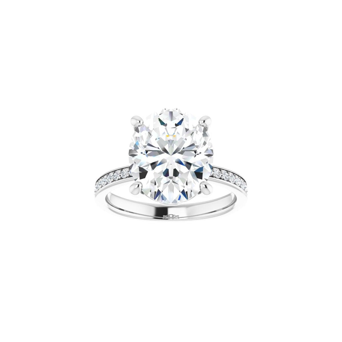 Semi-Set 1/3 CTW Oval Engagement Ring (12 X 10 Mm) - gallery - Series 124170