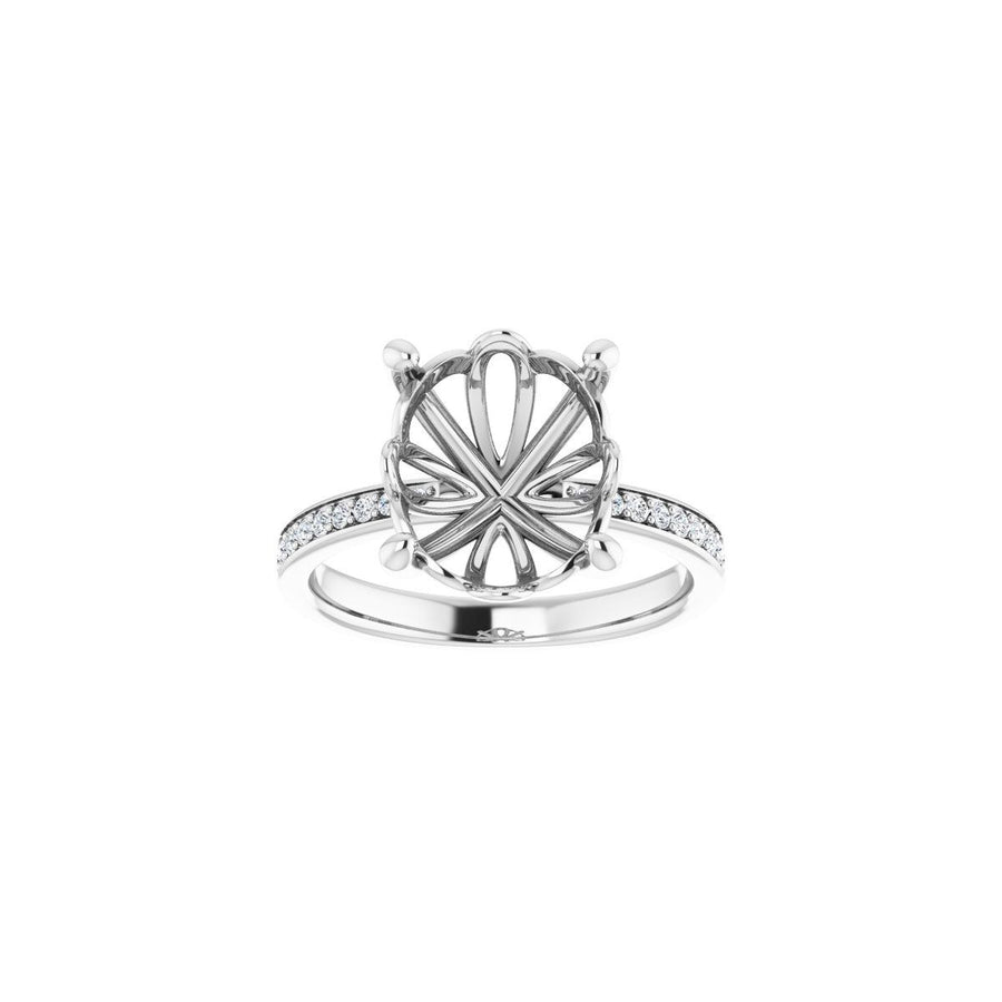 Semi-Set 1/3 CTW Oval Engagement Ring (12 X 10 Mm) - gallery - Series 124170