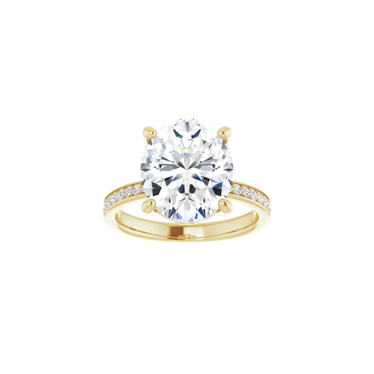 Semi-Set 1/3 CTW Oval Engagement Ring (12 X 10 Mm) - gallery - Series 124170