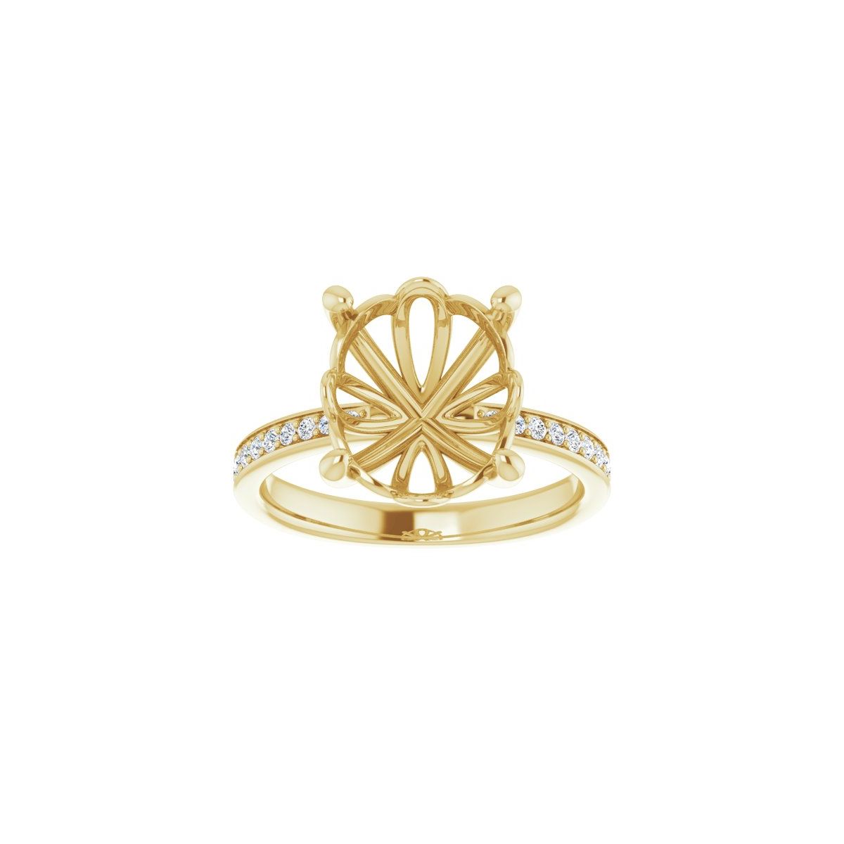 Semi-Set 1/3 CTW Oval Engagement Ring (12 X 10 Mm) - gallery - Series 124170