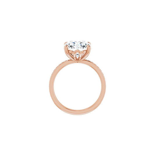Semi-Set 1/3 CTW Oval Engagement Ring (12 X 10 Mm) - gallery - Series 124170