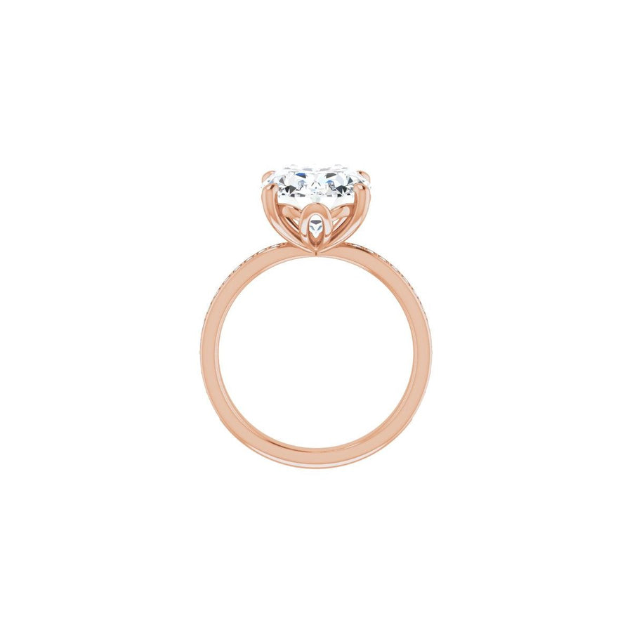 Semi-Set 1/3 CTW Oval Engagement Ring (12 X 10 Mm) - gallery - Series 124170