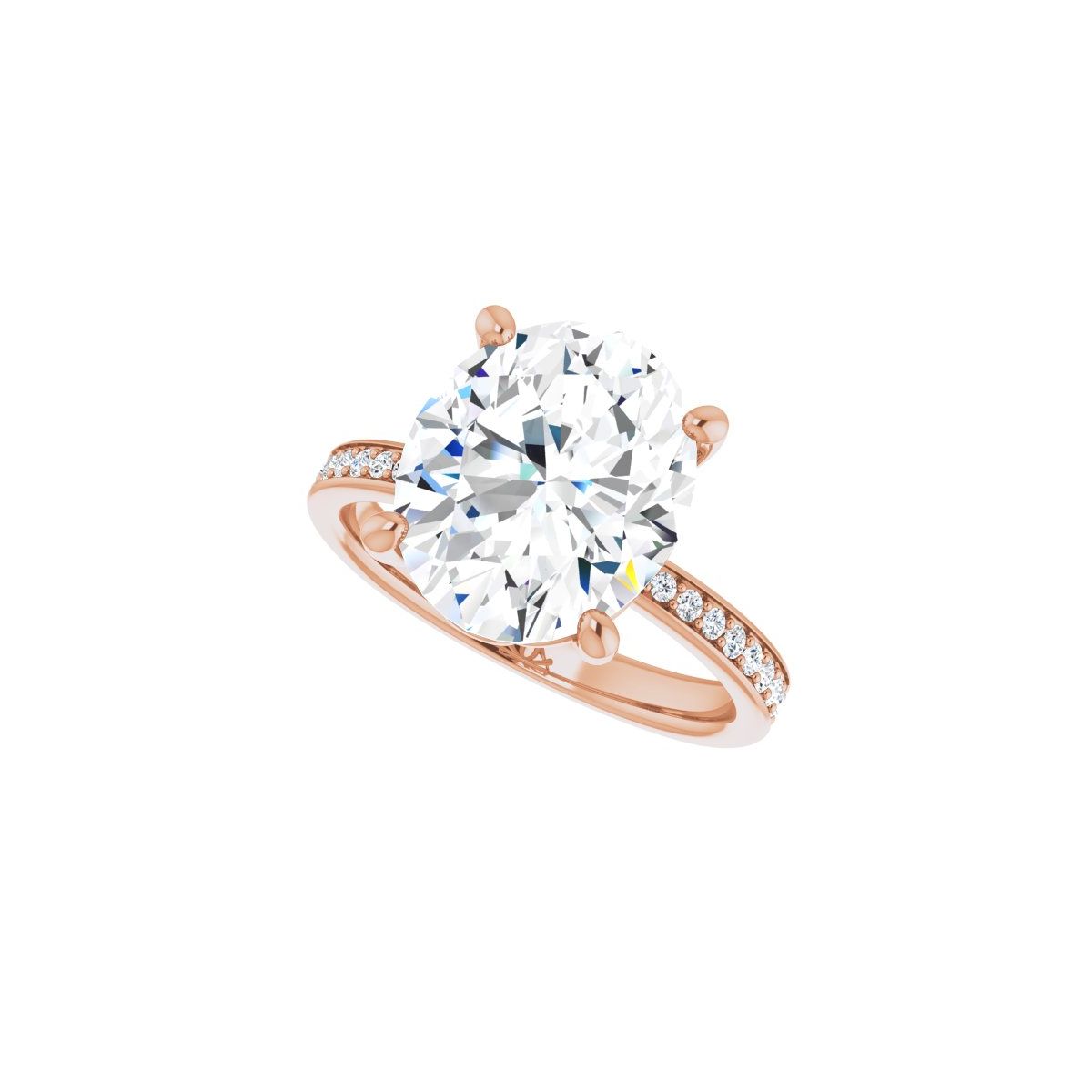 Semi-Set 1/3 CTW Oval Engagement Ring (12 X 10 Mm) - gallery - Series 124170
