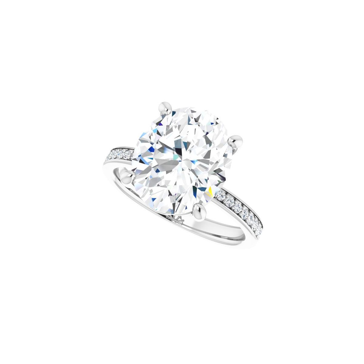 Semi-Set 1/3 CTW Oval Engagement Ring (12 X 10 Mm) - gallery - Series 124170