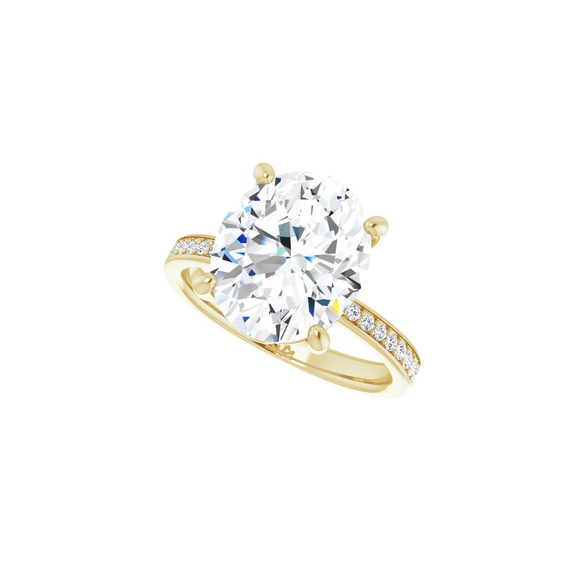 Semi-Set 1/3 CTW Oval Engagement Ring (12 X 10 Mm) - gallery - Series 124170