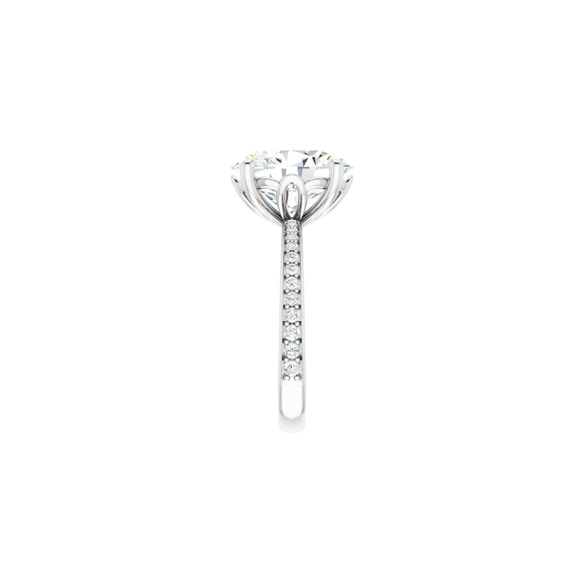 Semi-Set 1/3 CTW Oval Engagement Ring (12 X 10 Mm) - gallery - Series 124170