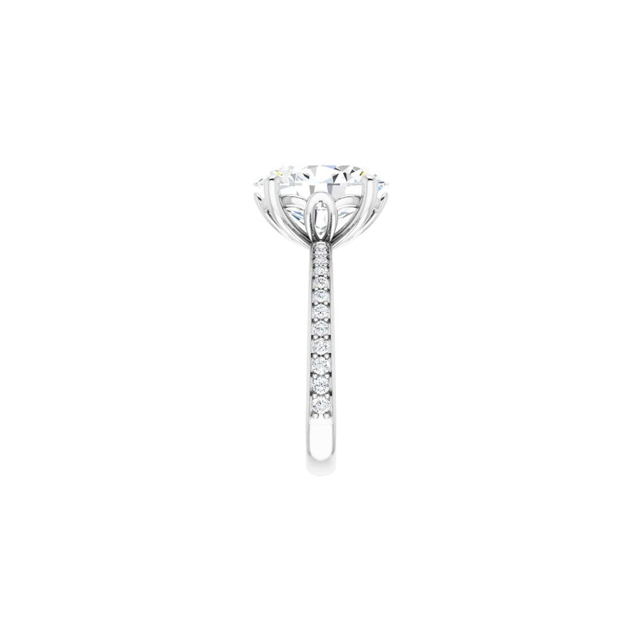 Semi-Set 1/3 CTW Oval Engagement Ring (12 X 10 Mm) - gallery - Series 124170