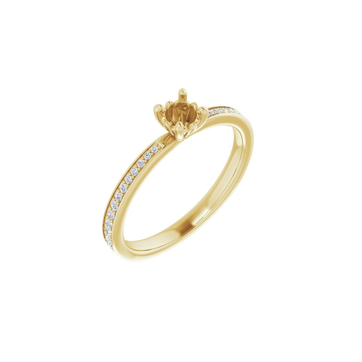 Semi-Set 1/6 CTW Round Engagement Ring (4.1 Mm) - gallery - Series 124170