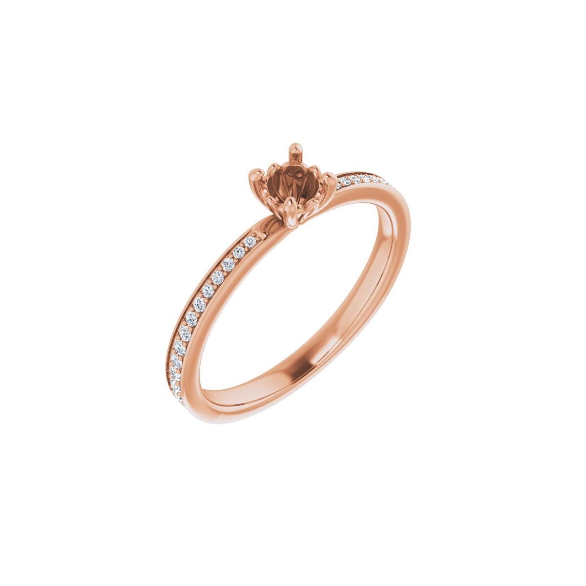 Semi-Set 1/6 CTW Round Engagement Ring (4.1 Mm) - gallery - Series 124170