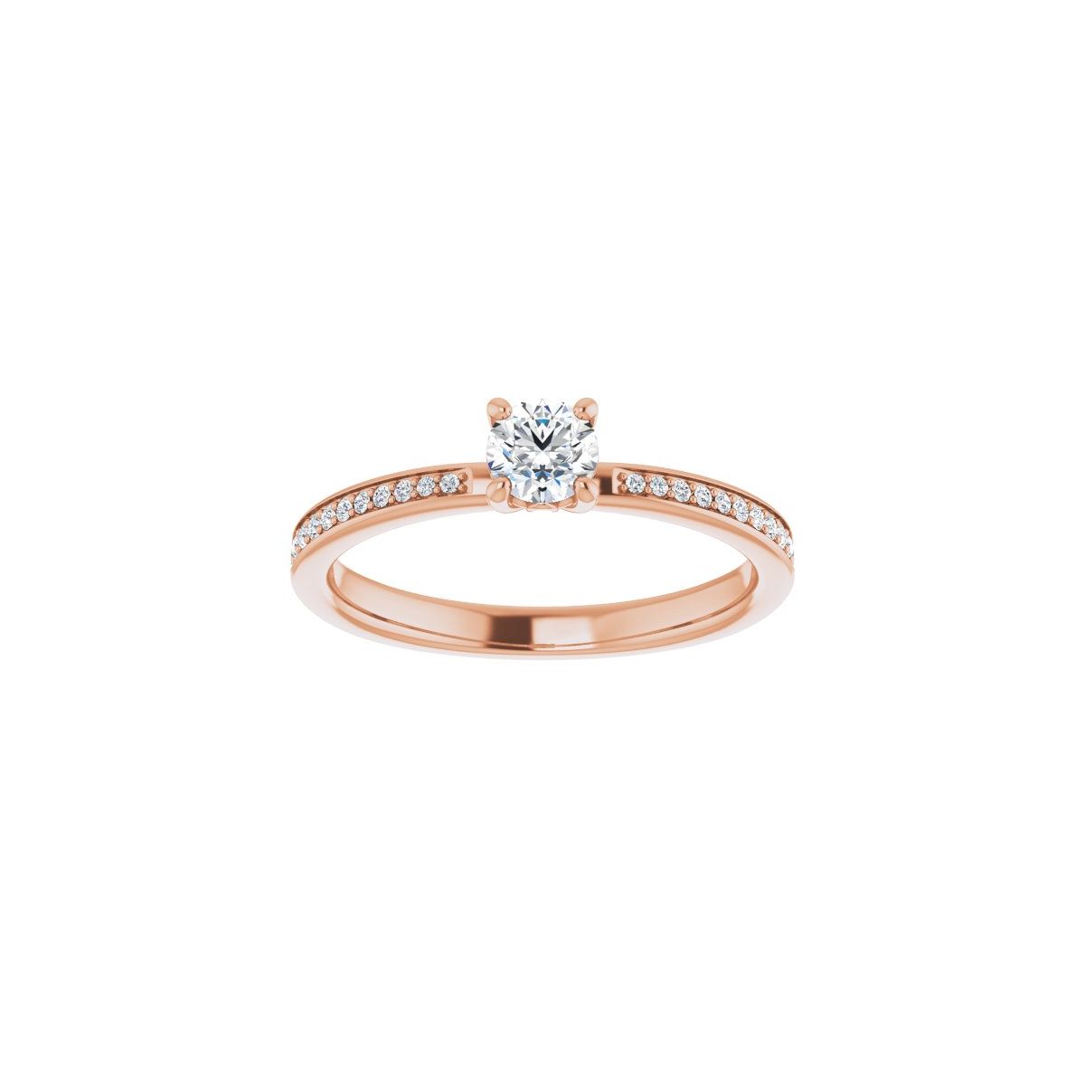 Semi-Set 1/6 CTW Round Engagement Ring (4.1 Mm) - gallery - Series 124170