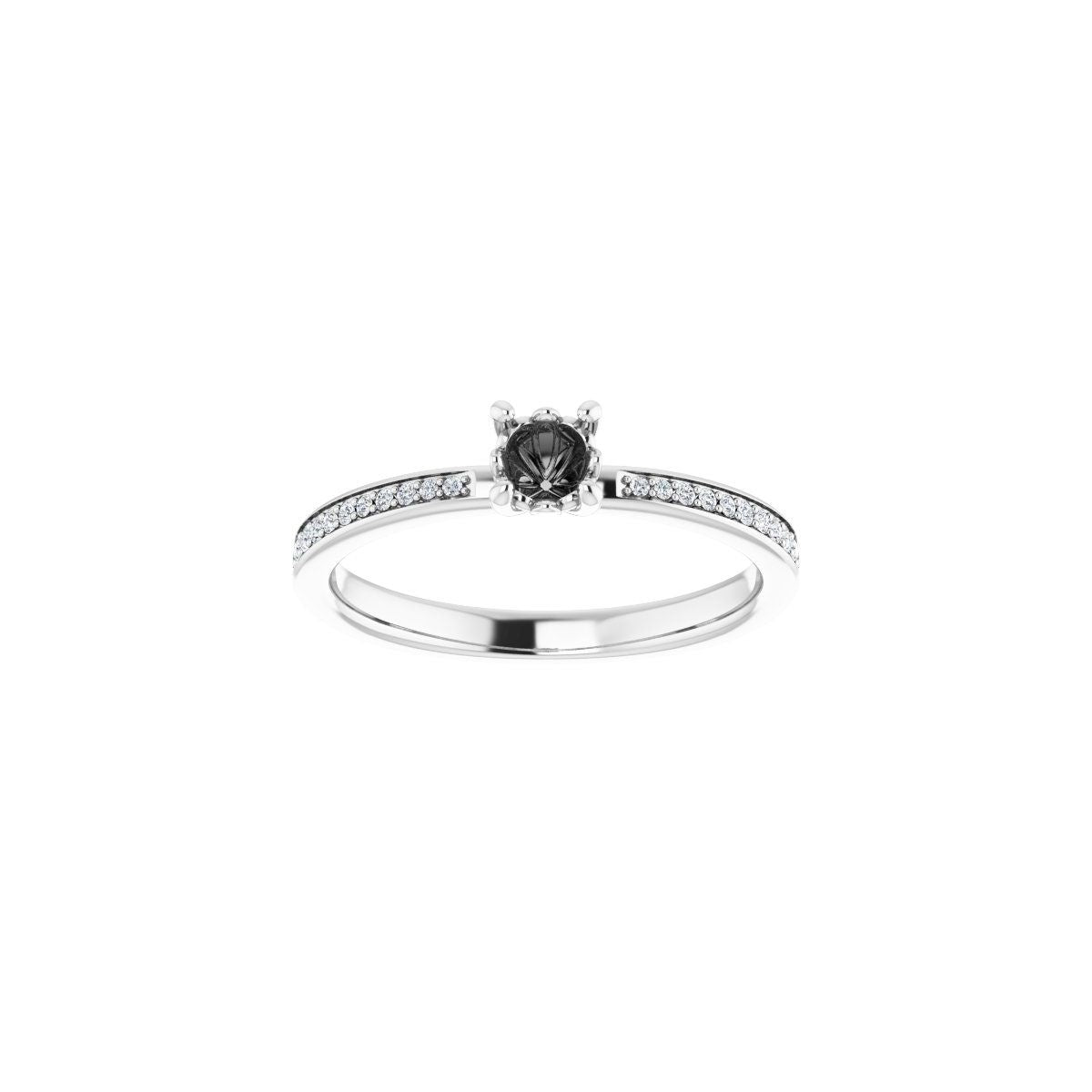Semi-Set 1/6 CTW Round Engagement Ring (4.1 Mm) - gallery - Series 124170