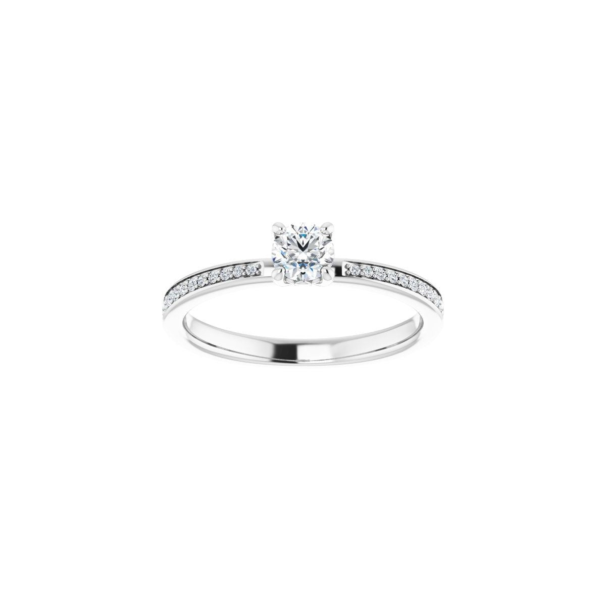 Semi-Set 1/6 CTW Round Engagement Ring (4.1 Mm) - gallery - Series 124170