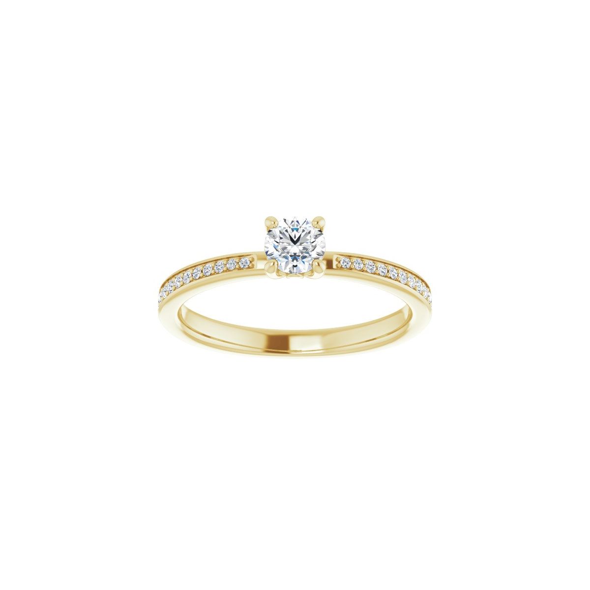 Semi-Set 1/6 CTW Round Engagement Ring (4.1 Mm) - gallery - Series 124170