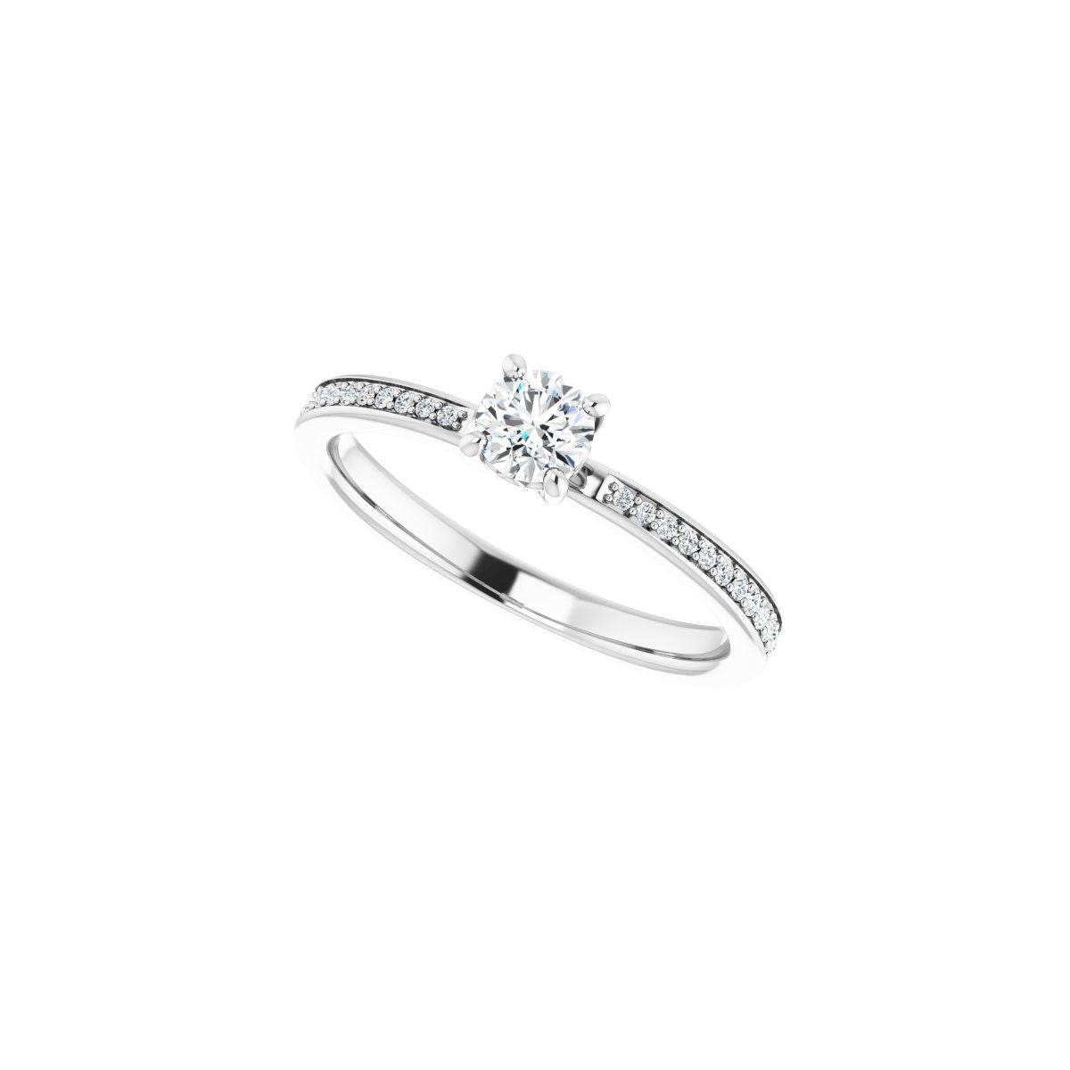 Semi-Set 1/6 CTW Round Engagement Ring (4.1 Mm) - gallery - Series 124170