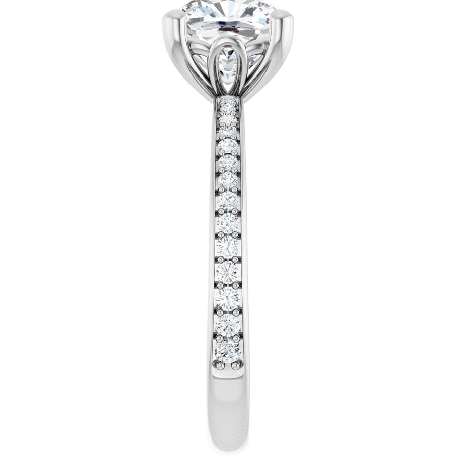 Semi-Set 1/5 CTW Cushion Engagement Ring (7 X 7 Mm) - gallery - Series 124170