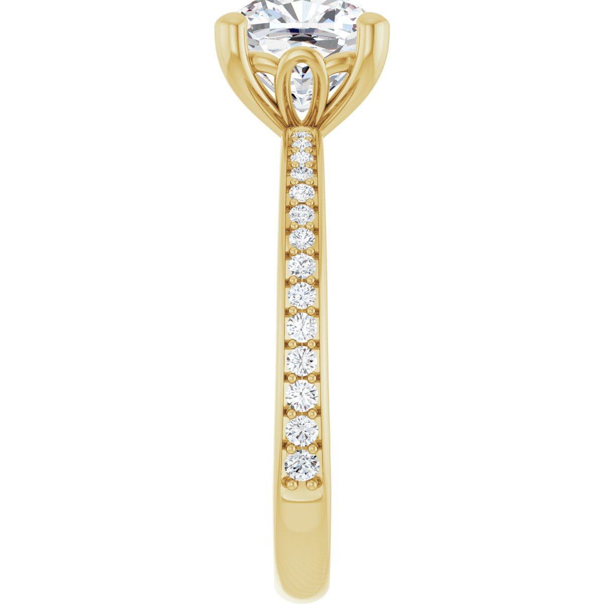 Semi-Set 1/5 CTW Cushion Engagement Ring (7 X 7 Mm) - gallery - Series 124170
