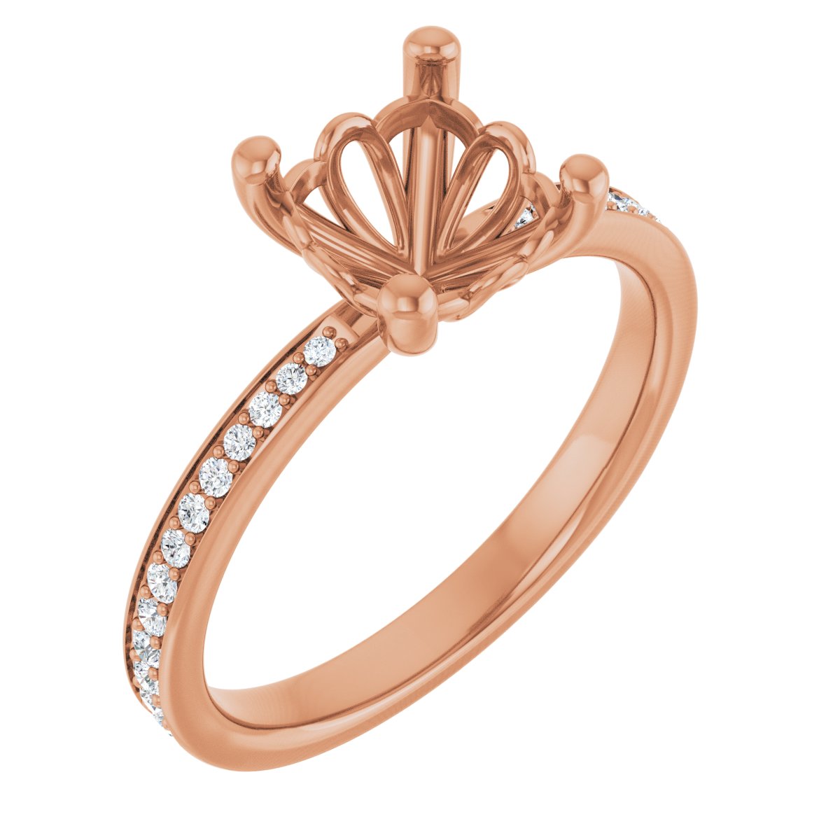 Semi-Set 1/5 CTW Cushion Engagement Ring (7 X 7 Mm) - gallery - Series 124170
