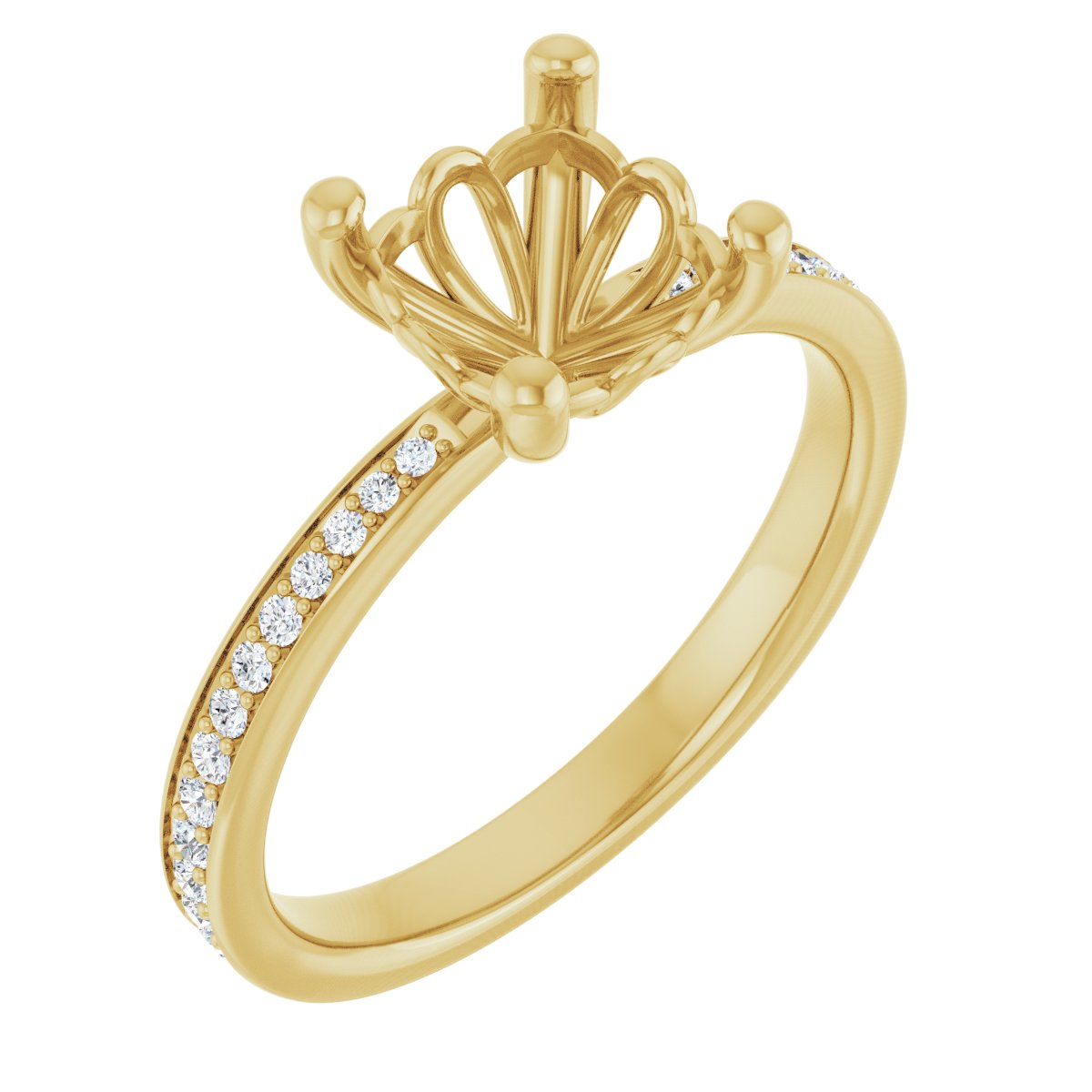 Semi-Set 1/5 CTW Cushion Engagement Ring (7 X 7 Mm) - gallery - Series 124170